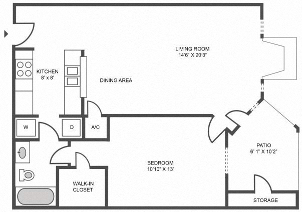 Floor plan layout diagram for 1C Renovation 2